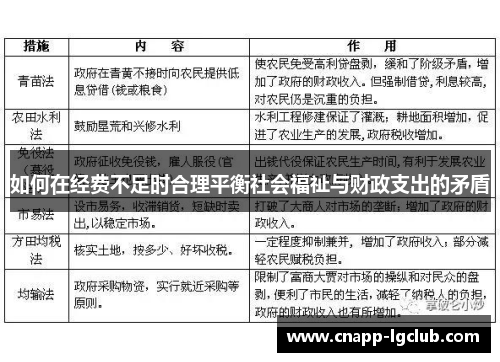 如何在经费不足时合理平衡社会福祉与财政支出的矛盾